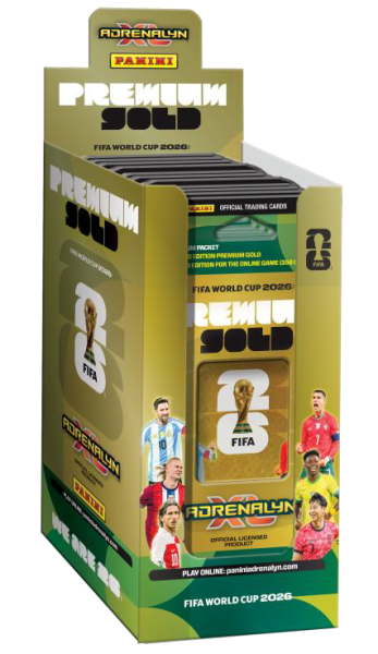 PANINI Premium Gold Flow Pack Display, FIFA World Cup 2026 Adrenalyn XL