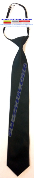 Krawatte schwarz, ohne Emblem, mit Knoten und Gummiband, 100% Polyester