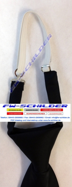 Krawatte schwarz, ohne Emblem, mit Knoten und Gummiband, 100% Polyester