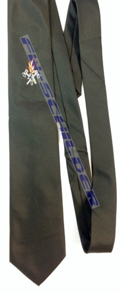 Krawatte schwarz, mit Emblem, 100% Polyester