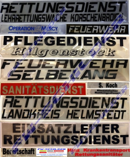 Reflex Rückenschild weiß, glänzend, reflektierend, 38 x 8 cm