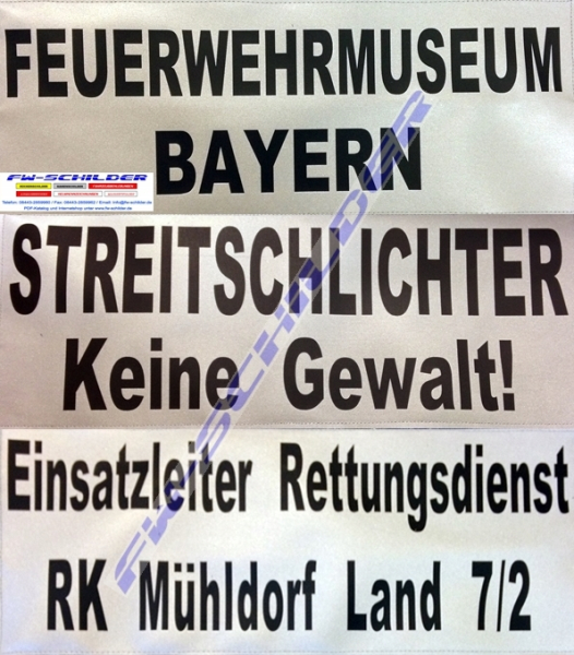 Rückenschild silber, matt, reflektierend, 42 x 16 cm