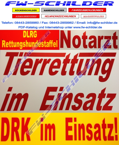 Innenschild weiß "IHR WUNSCHTEXT" 40 x 12 cm