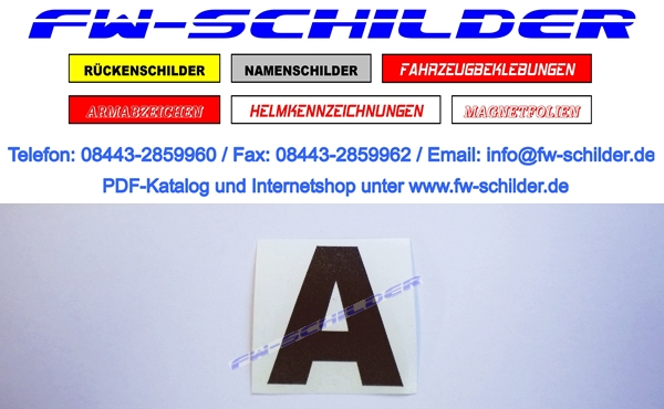 Aufkleber "A" schwarz, 40mm