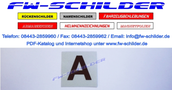 Aufkleber "A" schwarz, auf silberreflex Folie
