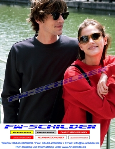 Sweat-Shirt, inklusive Brust- & Rückenaufdruck, aus 80% Baumwolle / 20% Polyester, 280g/m²