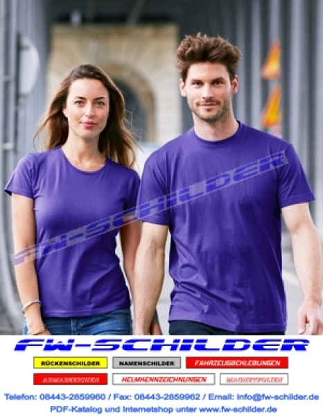 T-Shirt, inklusive Brust- & Rückenaufdruck, aus 100% Baumwolle, 190g/m²