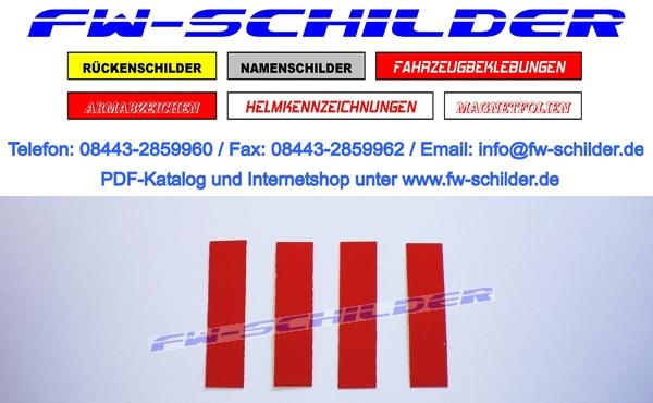 Taktisches Funktionsabzeichen, 40mm lang, rot reflektierend